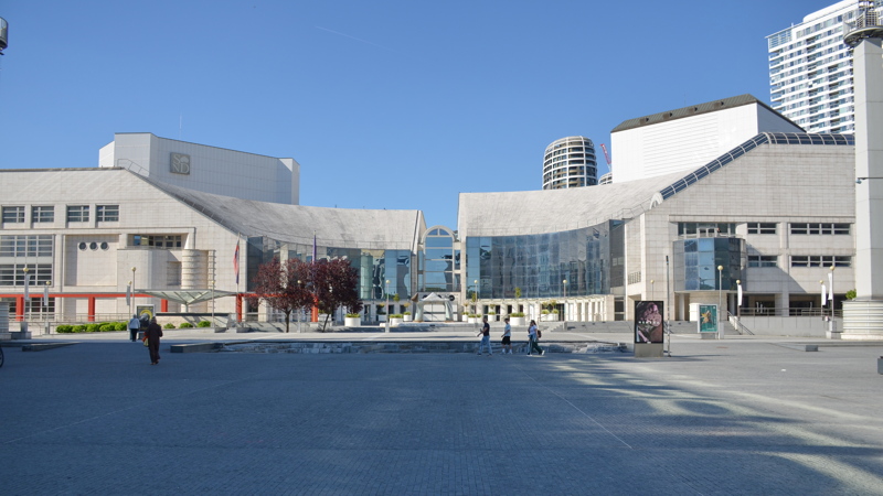 The modern building of the Slovak National Theatre located in Bratislava